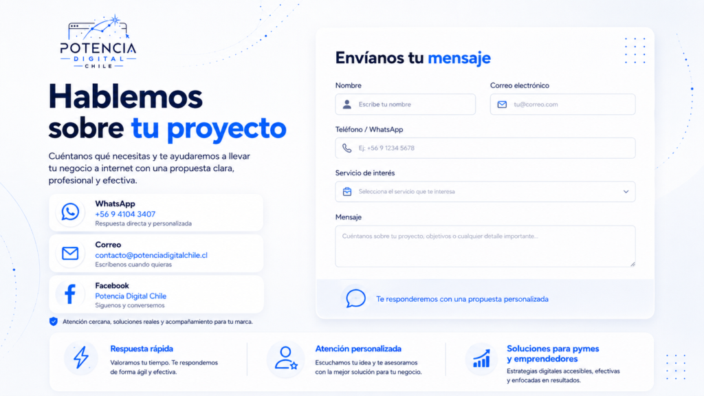 Hablemos sobre tu proyecto con Potencia Digital Chile