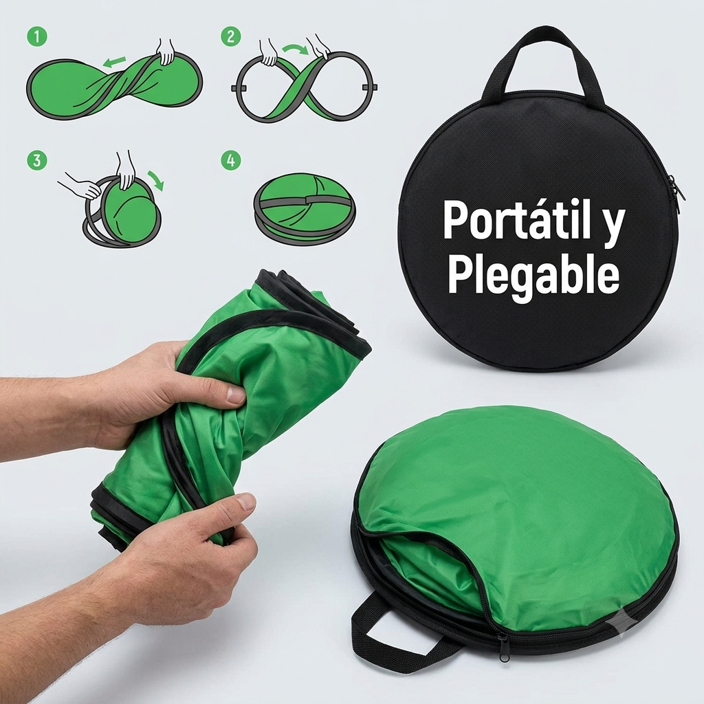 Fondo Virtual Pantalla Verde Croma 110cm para Silla – Portátil y Plegable - Imagen 3